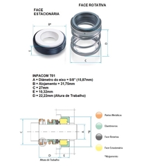 Selo Mecânico 5/8" Tipo-01 Viton Inpacom - comprar online