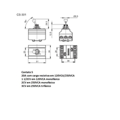 Interruptor Alavanca Tripolar CS-301 TS/SS 20A 250Vca na internet