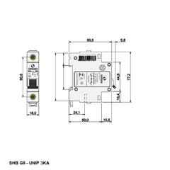 Disjuntor Unipolar Din Curva C 3KA 63A na internet