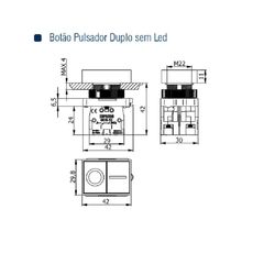 Botão Comando Duplo 1na+1nf sem Iluminação - comprar online