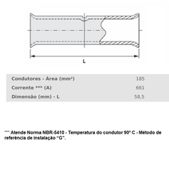 Luva Emenda de Compressão 185 mm² Boca Expandida - comprar online