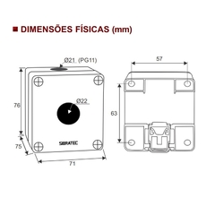 Imagem do Caixa Plástica p/Trilho Din Branca 1 Furo 22mm BX1-SBB