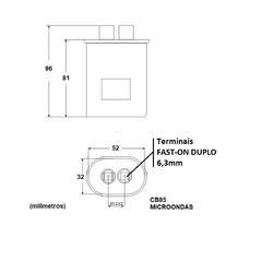 Capacitor CB85 0,92 uf 2100 Vca p/ Microondas 10 Peças - Eletrotécnica Vera Cruz