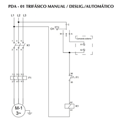 Partida Direta Trifásica Comutador 3 Posições Relé 2.5~4A PDA-01C3 - loja online