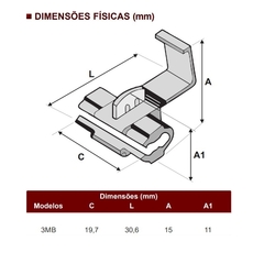 Conector Derivação Perfurante 1,50-2,50 mm² azul 100 peças - Eletrotécnica Vera Cruz