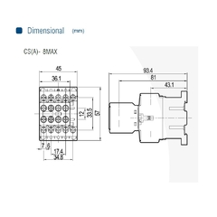 Imagem do Contator Auxiliar Mini CSA8M 4NA + 4NF Comando 220VCA