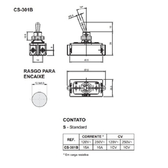 Interruptor Alavanca Bipolar CS-301B S/SS Margirius - Eletrotécnica Vera Cruz