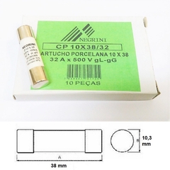 Fusível Cartucho Porcelana 10x38mm 32A gL/gG 10 peças - comprar online