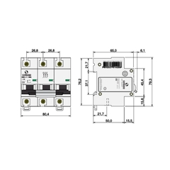 Disjuntor Tripolar Din Curva C 10KA 70A - comprar online