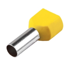 Terminal Tubular Ilhós Duplo 6,00 mm² Amarelo 100 peças