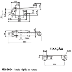 Fim de Curso MG2604 Haste Longa c/ Rolete Terminais E3-Faston na internet