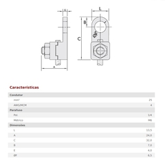 Terminal de Pressão ou Aperto TA 25 mm² - comprar online