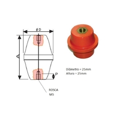 Isolador Bujão 25x25xM5 - comprar online