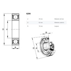 Rolamento de Esferas 6206-ZZ-C3 - comprar online