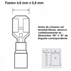 Terminal Pre Isolado Femea 4,8mm 1,50-2,50 mm² Azul 100 Peças - comprar online