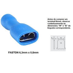 Terminal Isolação Total Femea 6,3mm 1,50-2,50 mm² PVC 100 peças - comprar online