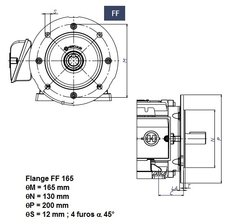 Flange p/ Motor Hércules Carcaça 90 FF-165 - Eletrotécnica Vera Cruz