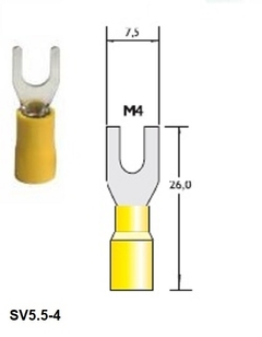 Terminal Pre Isolado Forquilha Garfo 4,00-6,00 mm² 100 peças - loja online