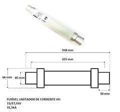 Fusível HH 15/17,5kV DIN-325mm 31,5kA 32A na internet