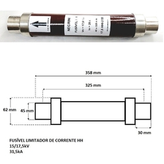 Fusível HH 15/17,5kV DIN-325mm 31,5kA 20A na internet