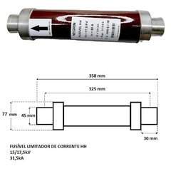 Fusível HH 15/17,5kV DIN-325mm 31,5kA 80A na internet