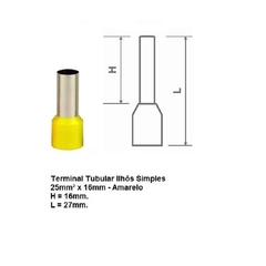 Terminal Tubular Ilhós Simples 25mm² 100 peças - comprar online