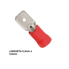 Terminal Pre Isolado Macho 6,3mm 0,50-1,50 mm² Vermelho 100 peças - comprar online