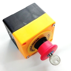 Botoeira Plástica Amarela C/ Botão Emergência Chave 2nf - comprar online