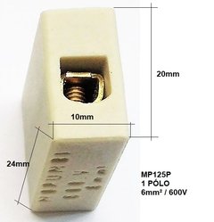 Conector Porcelana 1 polo 6 mm² 600V 10 peças na internet