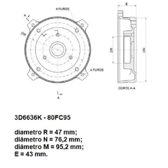 Flange Eberle Nema-C Intercambiável Carcaça 80 FC-95 3D6636K - loja online