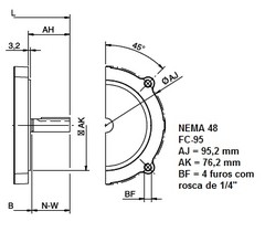 Flange Eberle Nema 48/56(48) LT FC95 3D1469K - loja online