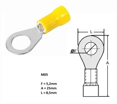 Terminal Pre Isolado Olhal 4,00-6,00 mm² 100 peças - loja online