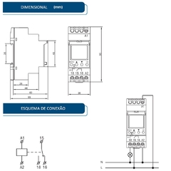 Imagem do Timer Programador Horário Semanal 24-264Vca RAS-41