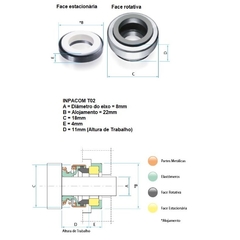 Selo Mecânico 8mm Tipo-02 - Eletrotécnica Vera Cruz