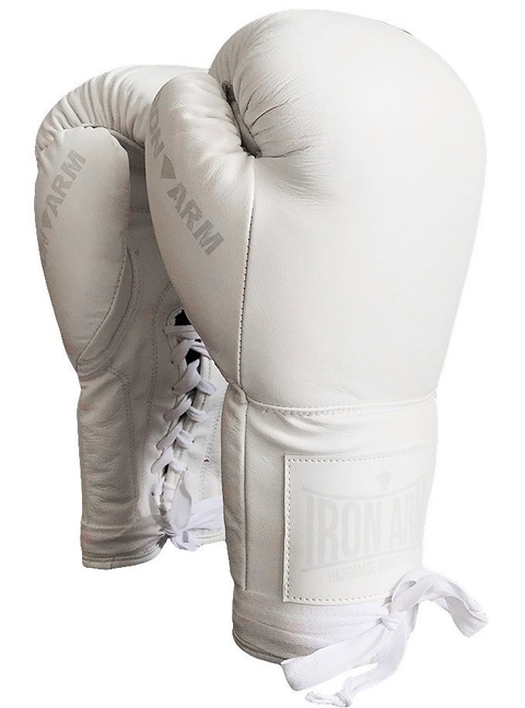 Luva de Boxe Iron Arm Pro Pro Ice Couro Legítimo Cadarço