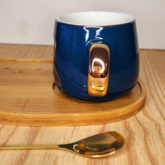 Taza gatito con plato madera