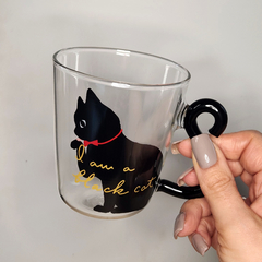 Taza vidrio cola gatito - comprar online
