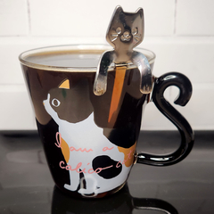 Taza vidrio cola gatito