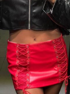 MINI SKIRT LACE UP SIMIL LEATHER IMPORTADA en internet