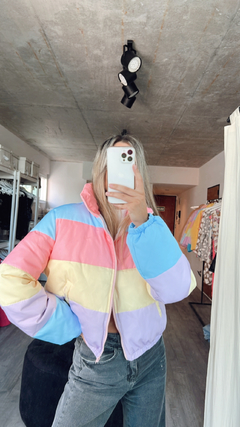 CAMPERA PUFFER RAINBOW INFLABLE IMPORTADA