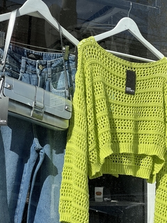 Imagen de SWEATER CROP CALADO HILO