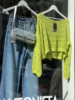 SWEATER CROP CALADO HILO