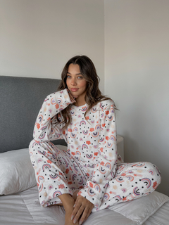 SET PIJAMA WHITE RAINBOW (REMERA + PANT) - Maria Antonieta Boutique