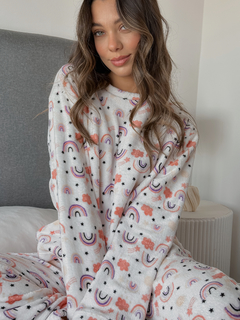 SET PIJAMA WHITE RAINBOW (REMERA + PANT) - Maria Antonieta Boutique