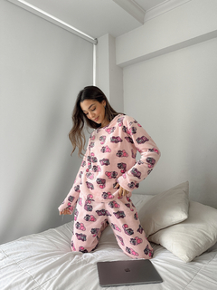 Imagen de SET PIJAMA PINK CAT (REMERA + PANT)