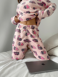 SET PIJAMA PINK CAT (REMERA + PANT) - Maria Antonieta Boutique