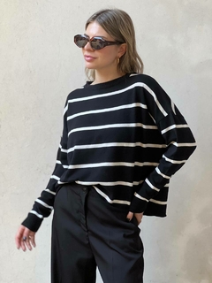 Sueter de rayas blanco y negro hotsell