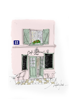 Ilustraciones en Láminas o Cuadros - BAR EN PARIS