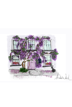 ilustracion casa lila