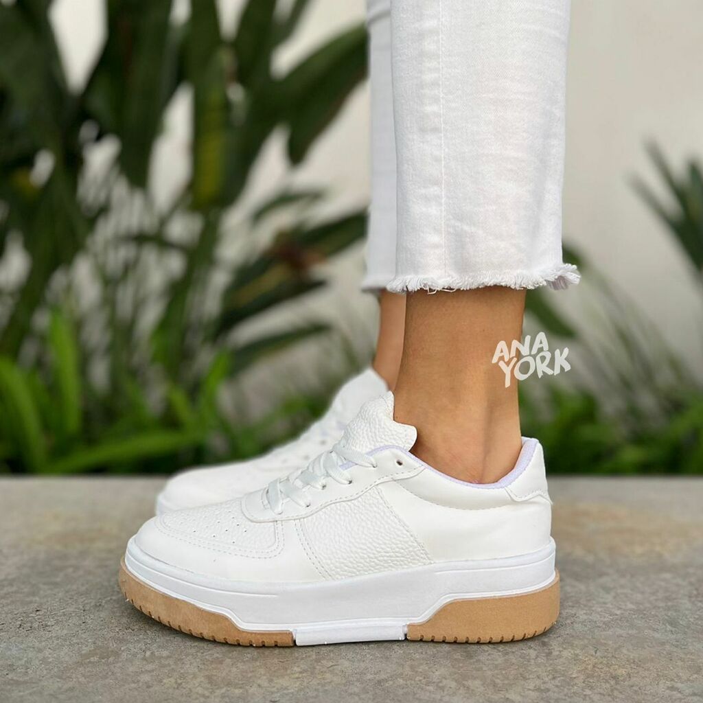 Zapatilla Base Media Combinada Blanco 37 Rosario Digital